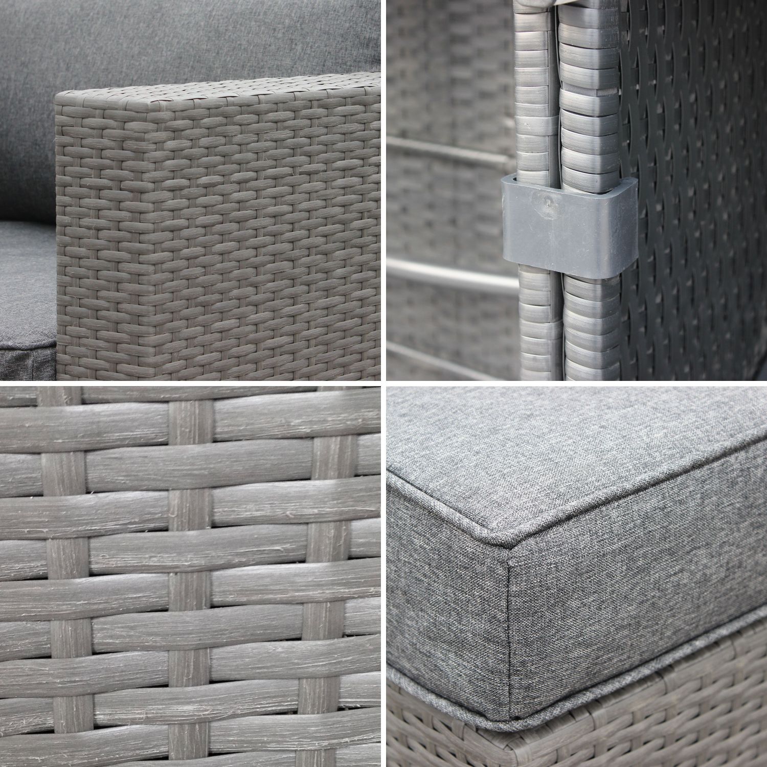 NAPOLI 5 Seater Outdoor Lounge Grey Wicker Grey Cushions