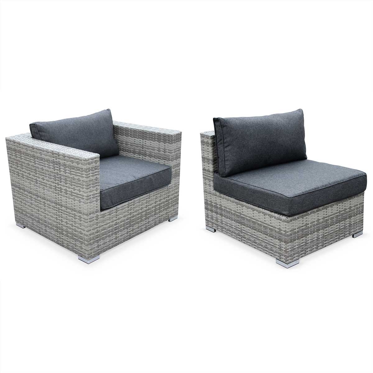 CALIGARI Outdoor Lounge 5 Seater Wicker Aluminium Grey