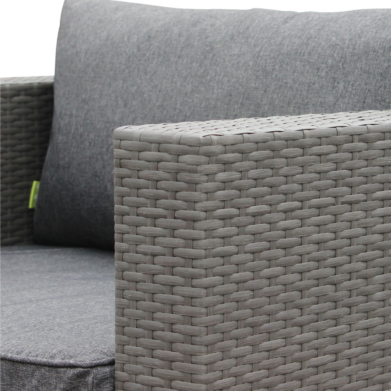 Outdoor Lounge 5 seater Grey Wicker/Grey Cushions Aluminium Frame CALIGARI
