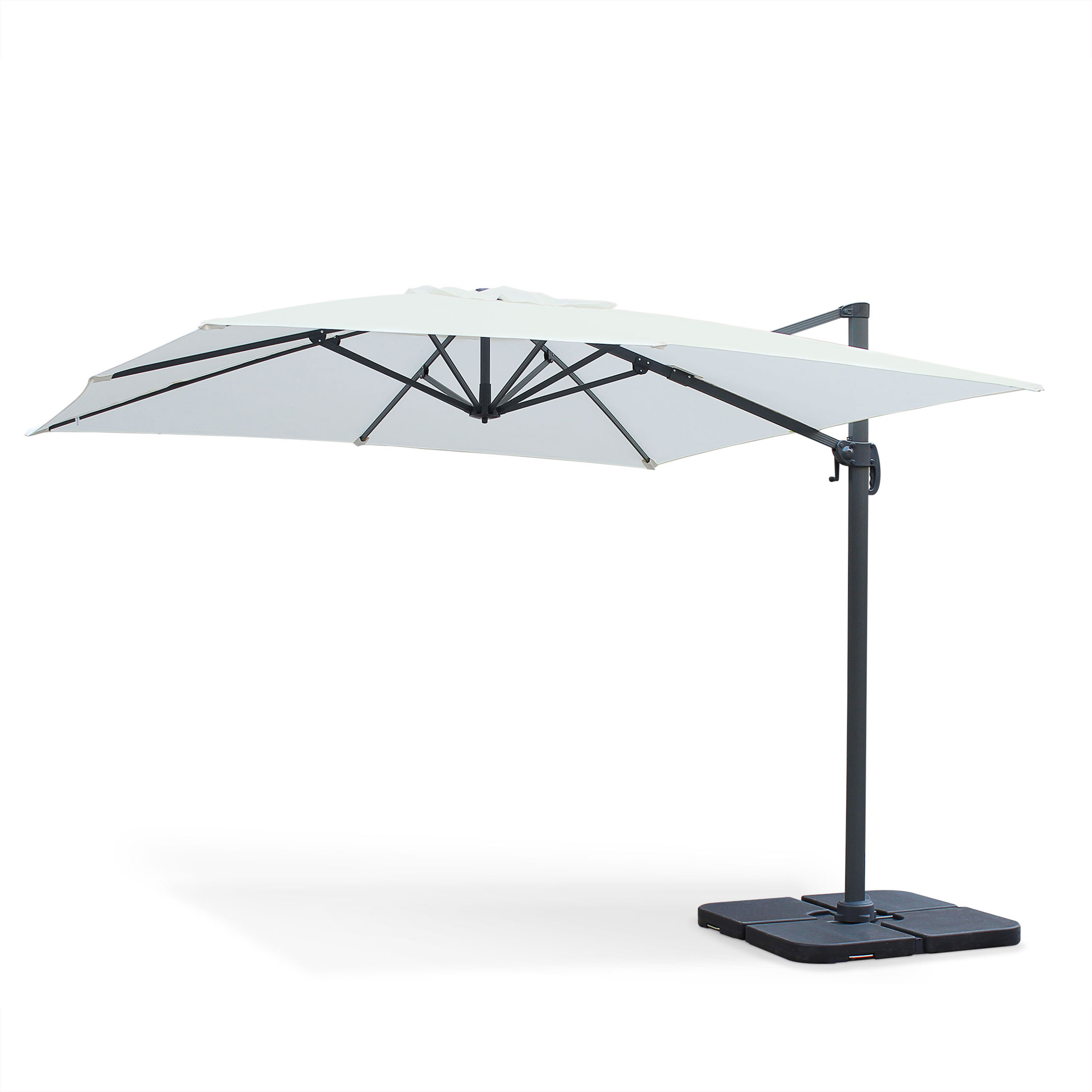 3x3m Aluminium Cantilever Outdoor Umbrella off-white FALGOS