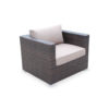 Armchair Brown Wicker/Brown Cushions Aluminium Frame