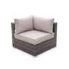 Corner Sofa Brown Wicker/Brown Cushions