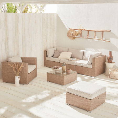 CALIGARI 5 Seater outdoor lounge Natural/Beige