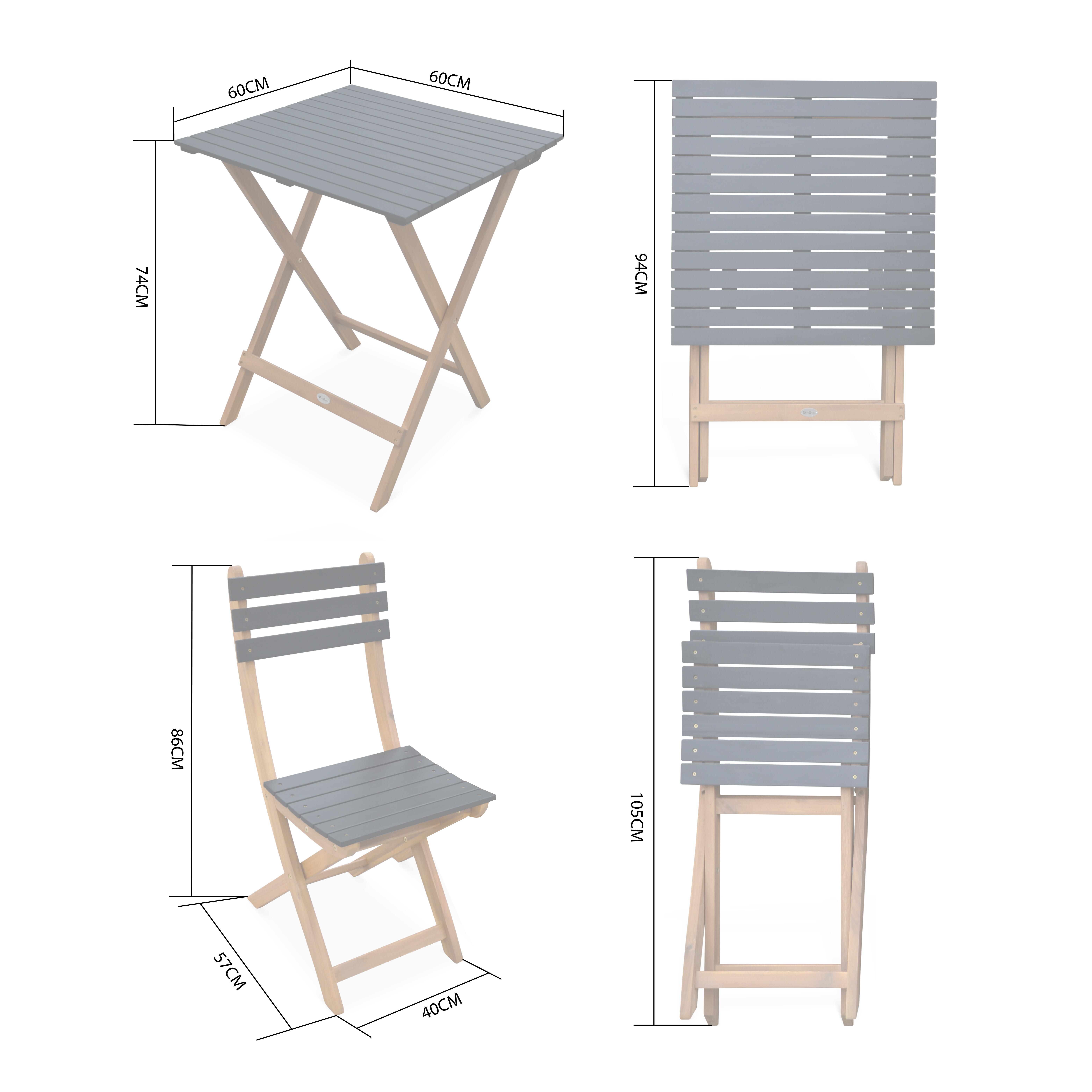 FIGUERES 2 Seater Wood Bistro Garden Set Foldable