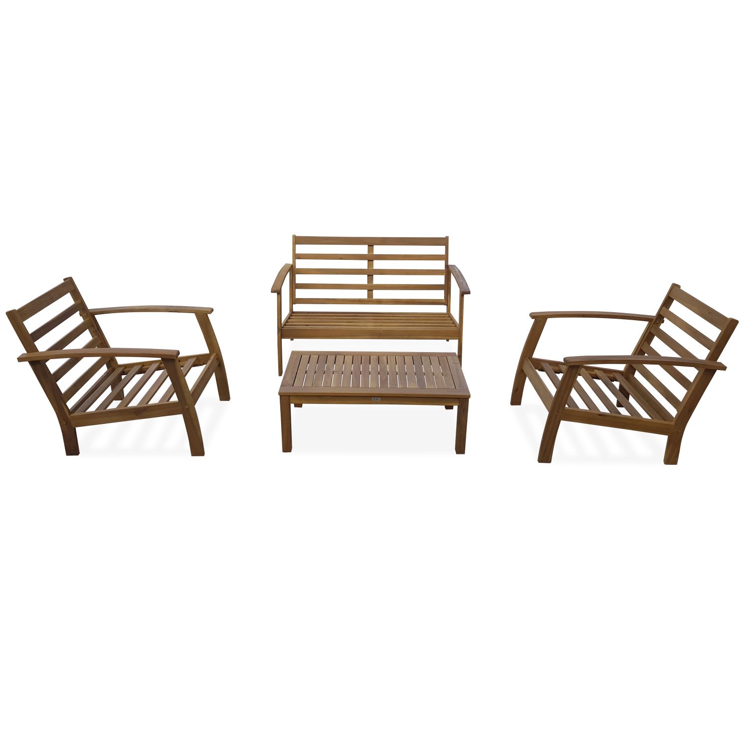 USHUAIA Outdoor Lounge 4 Seater Wood | Off-white cushions