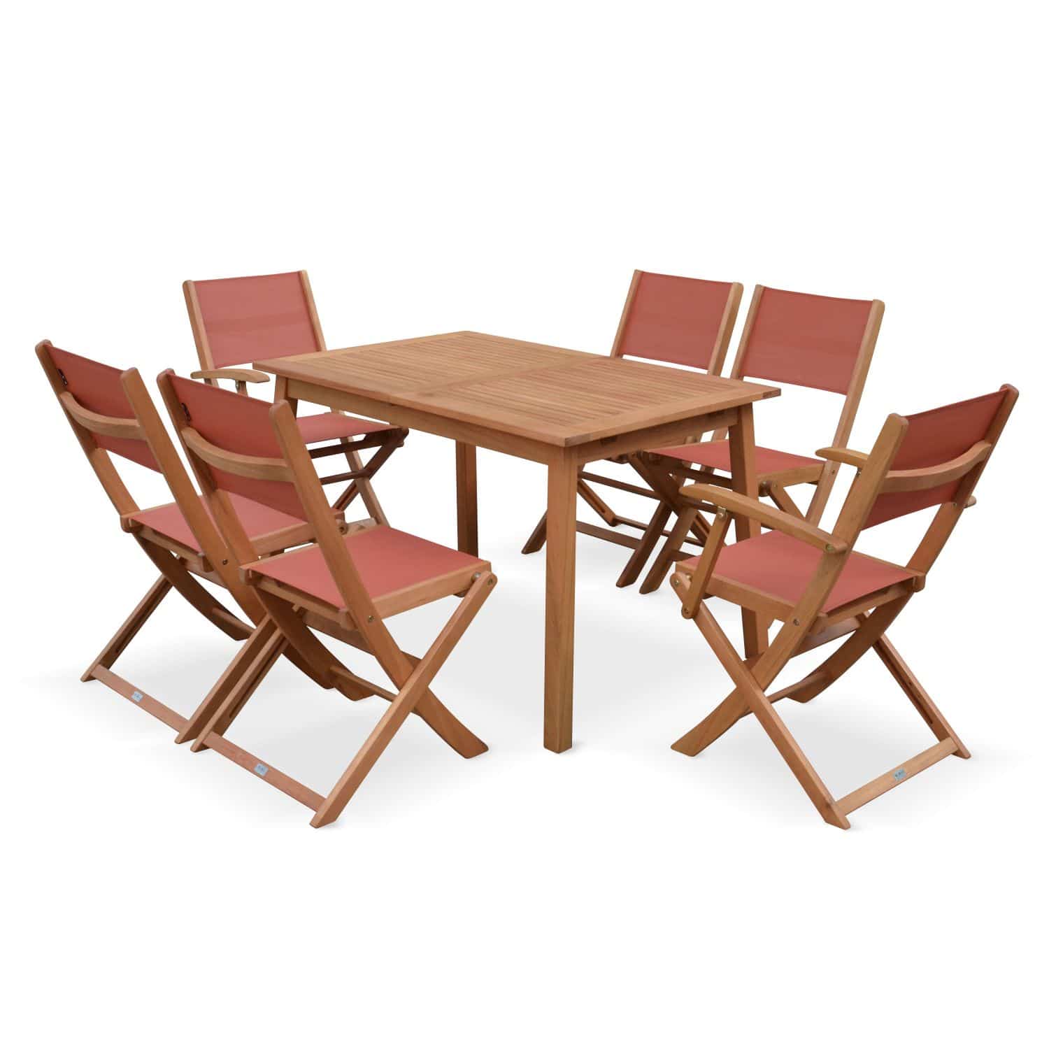Almeria 6-8 seater outdoor wood dining set extending