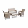 MOLTES 4 Seater Outdoor Lounge Set | Natural Wicker, Beige Cushions