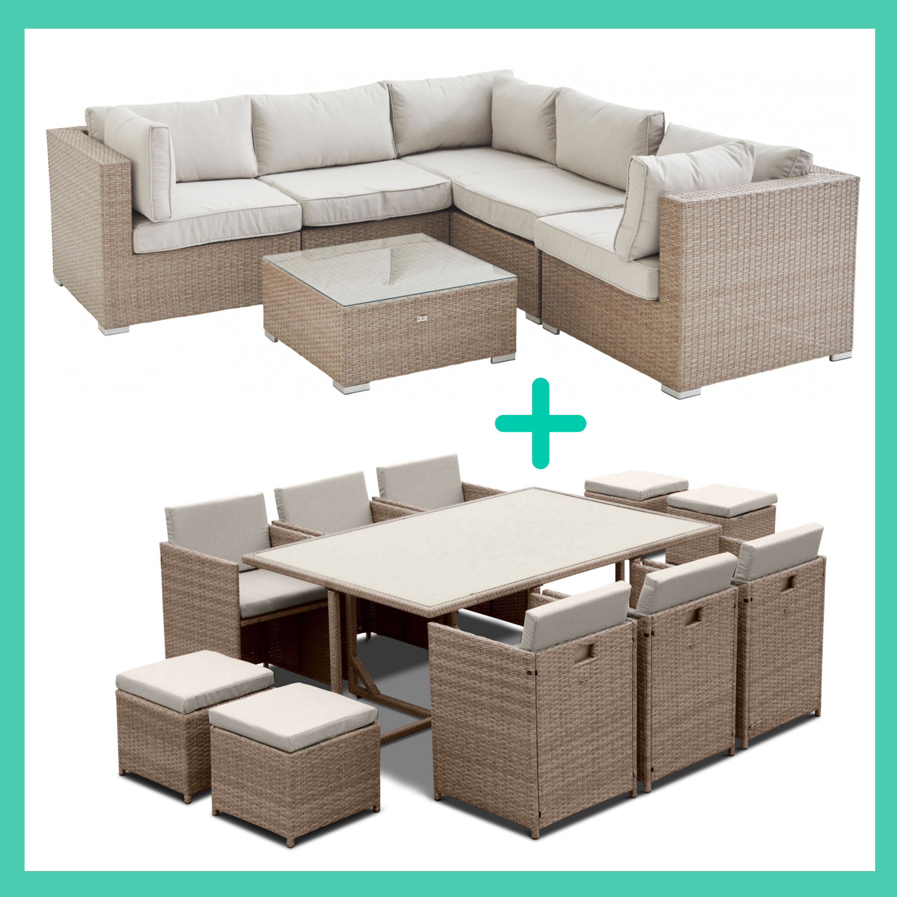Bundle outdoor lounge and dining set