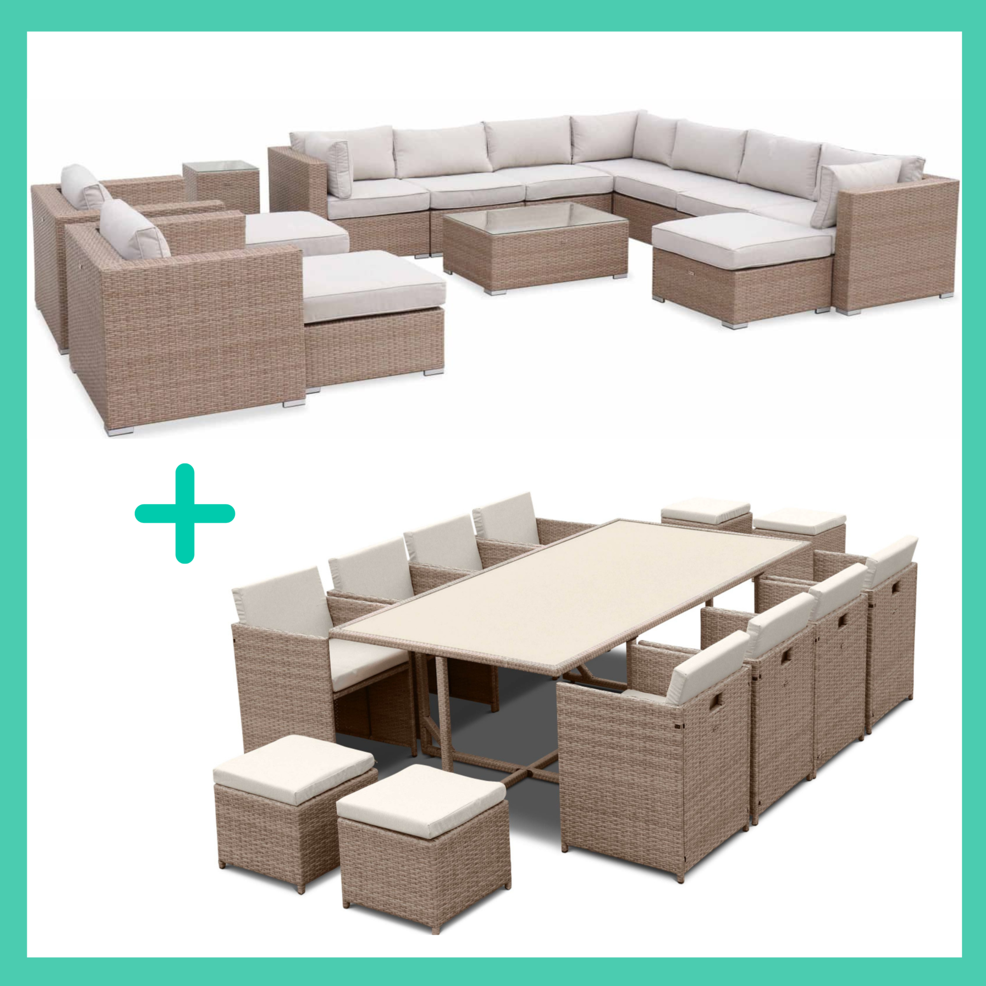 Bundle outdoor lounge and dining set