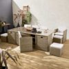 VABO 12 seater dining set Natural with Beige cushions