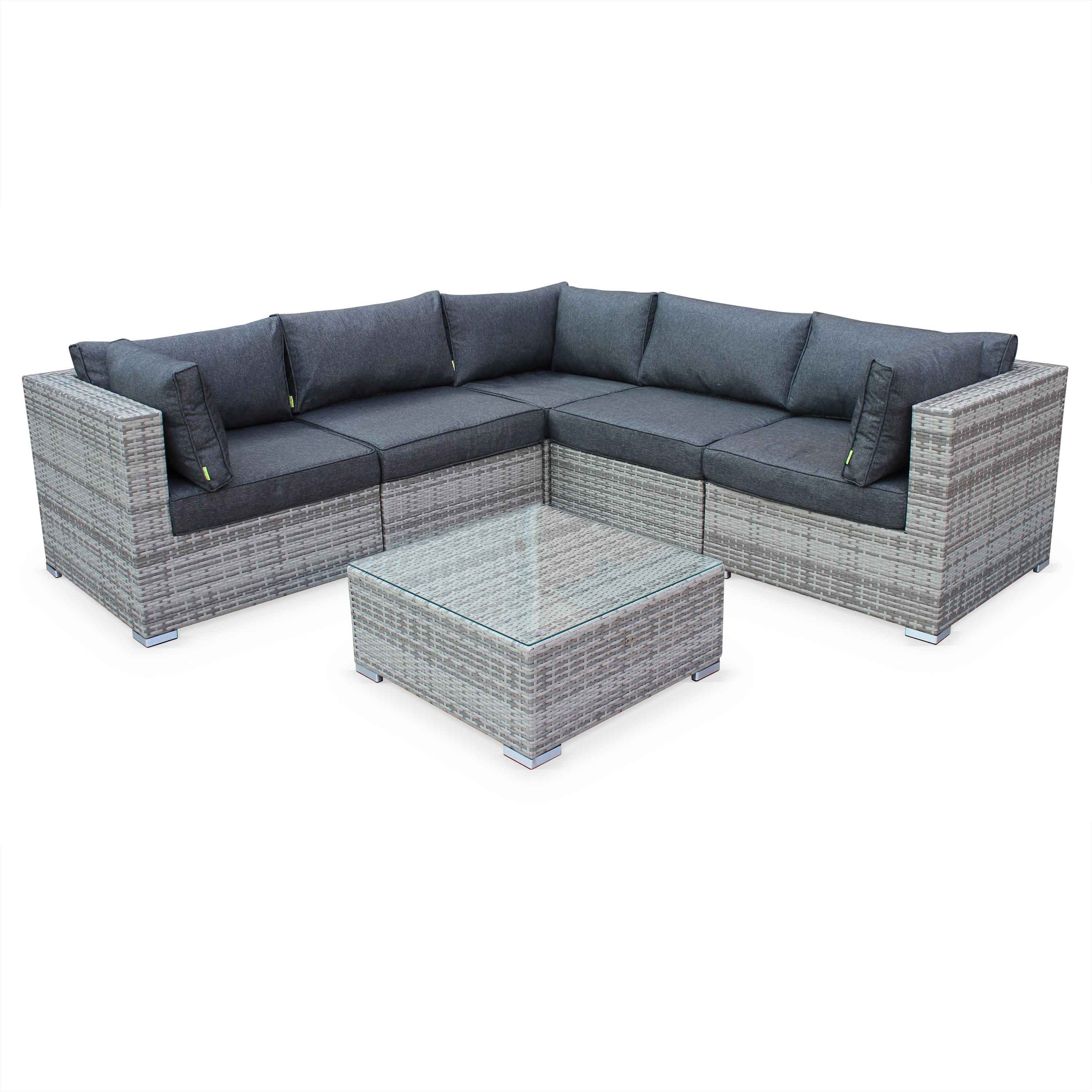 NAPOLI 5 Seater Outdoor Lounge set Grey Complete Set